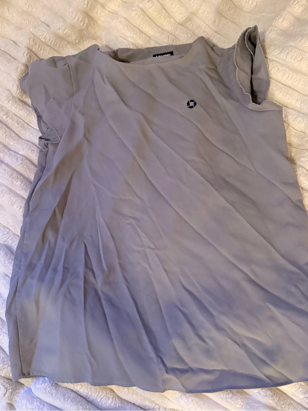 Chase Bank Gray Blouse with Cap Sleeves